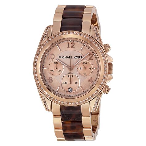 michael kors small watch rose gold black|rose gold mk watch women's.